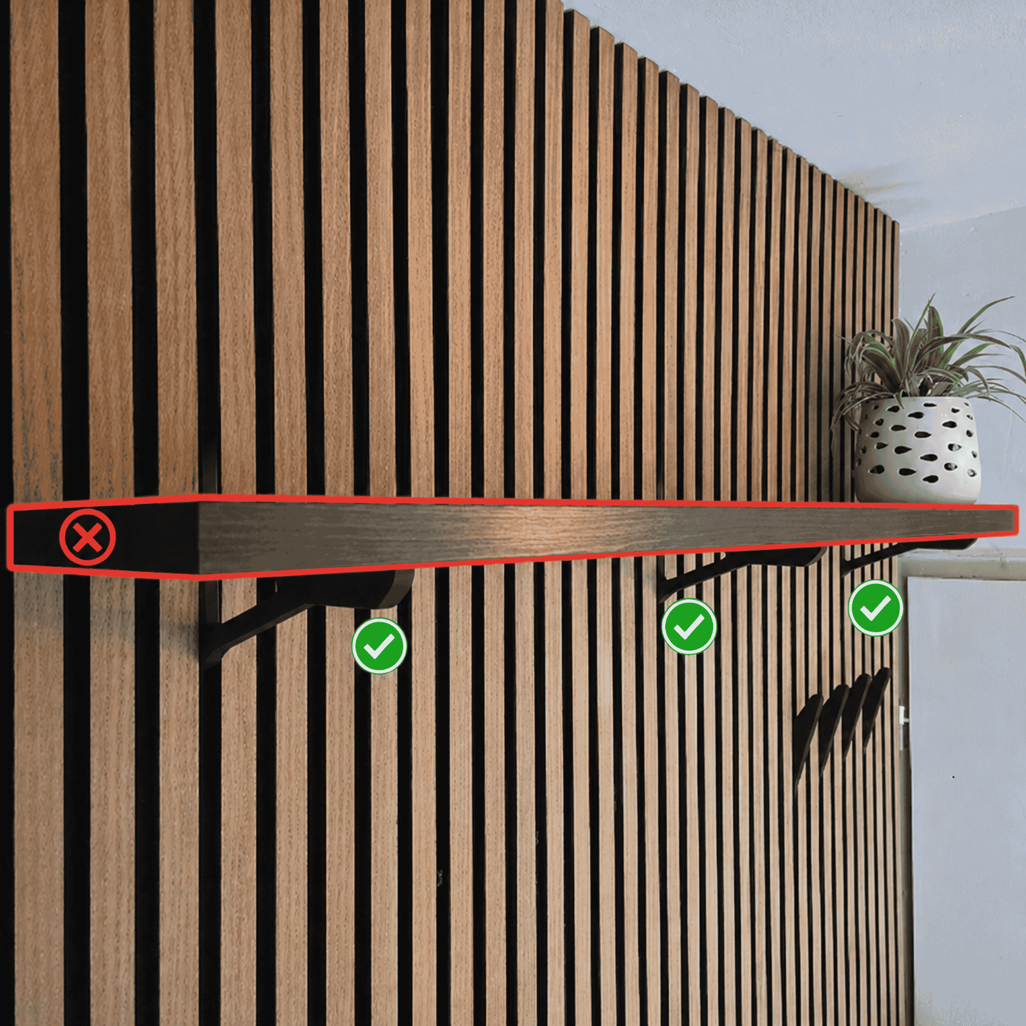 Plankbeugels - Installatie: Muurclip