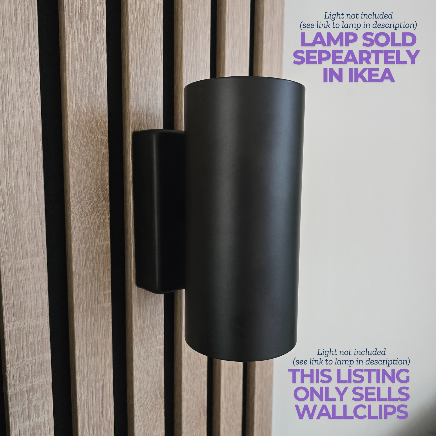 Acoustic Panel Wallclips for IKEA Nymane Wall Light - Installation Type: Wall Clip