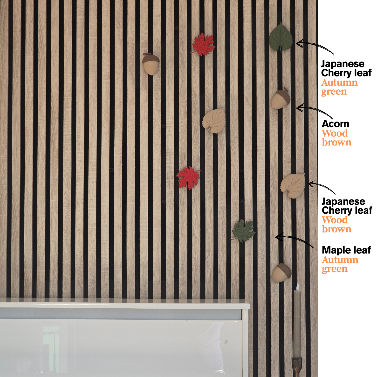 Herfstdecoratie voor akoestische panelen - Installatietype: Muurclip