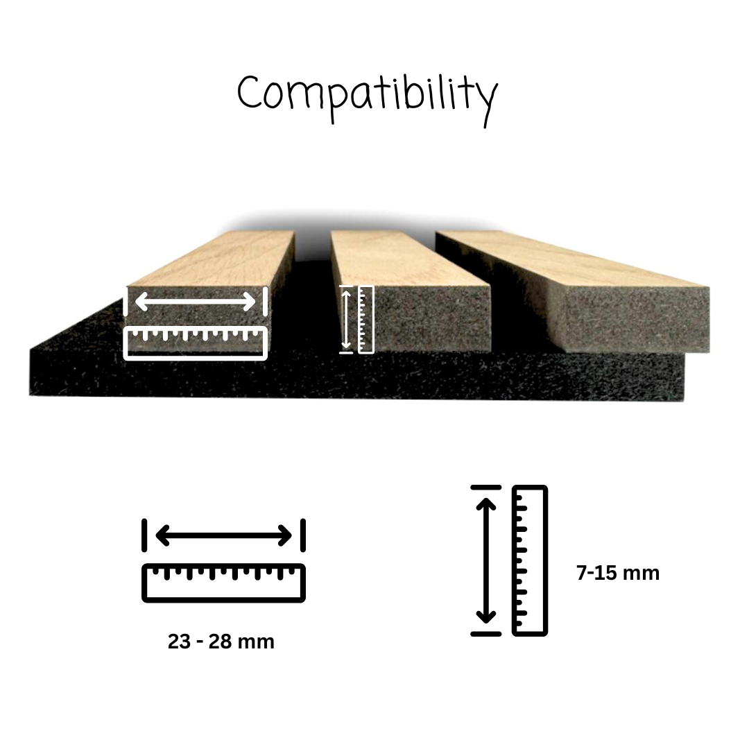 Lat covers voor akoestische panelen