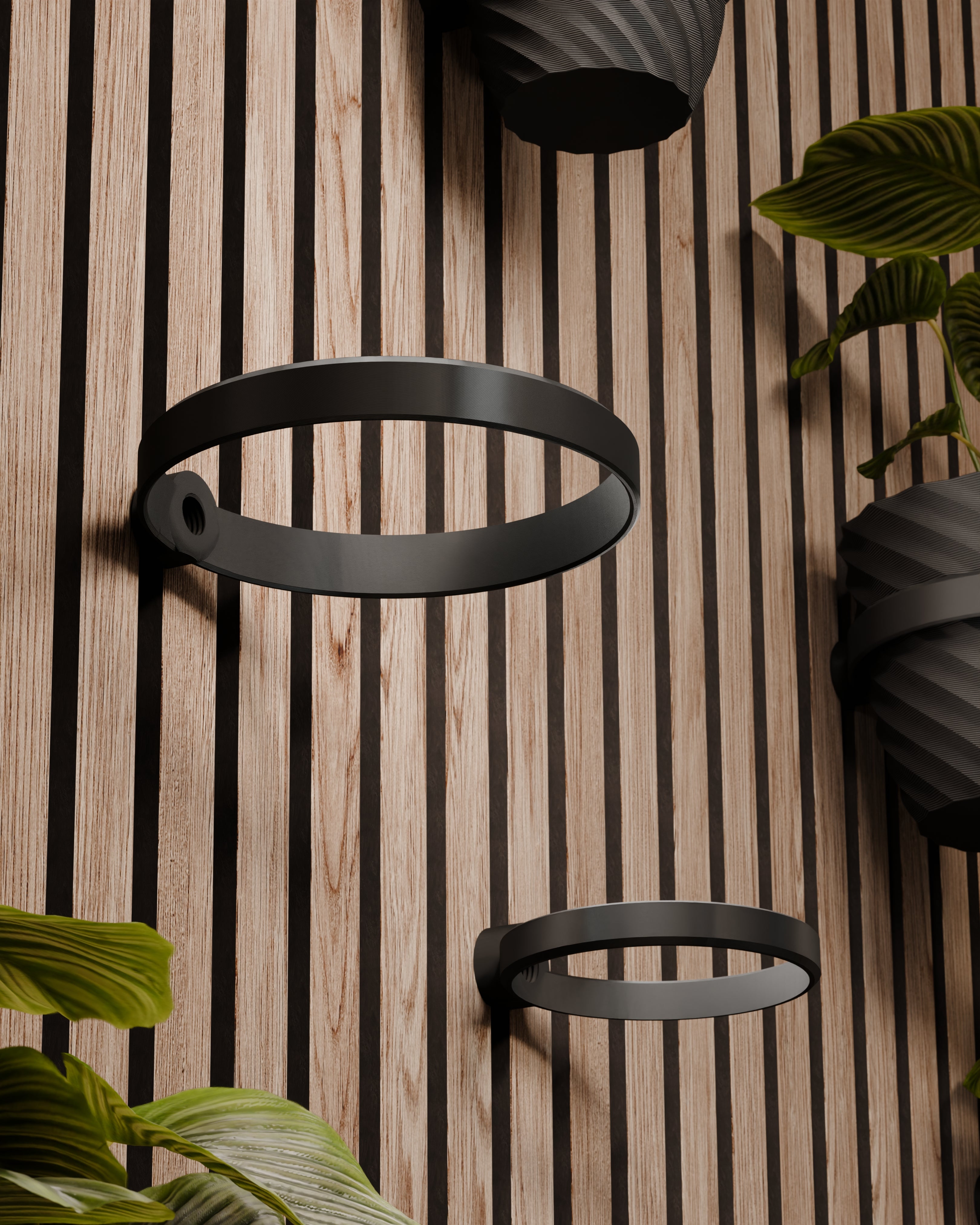 Plant Holder/Ring for Acoustic Panels - Installation Type: Wall Clip