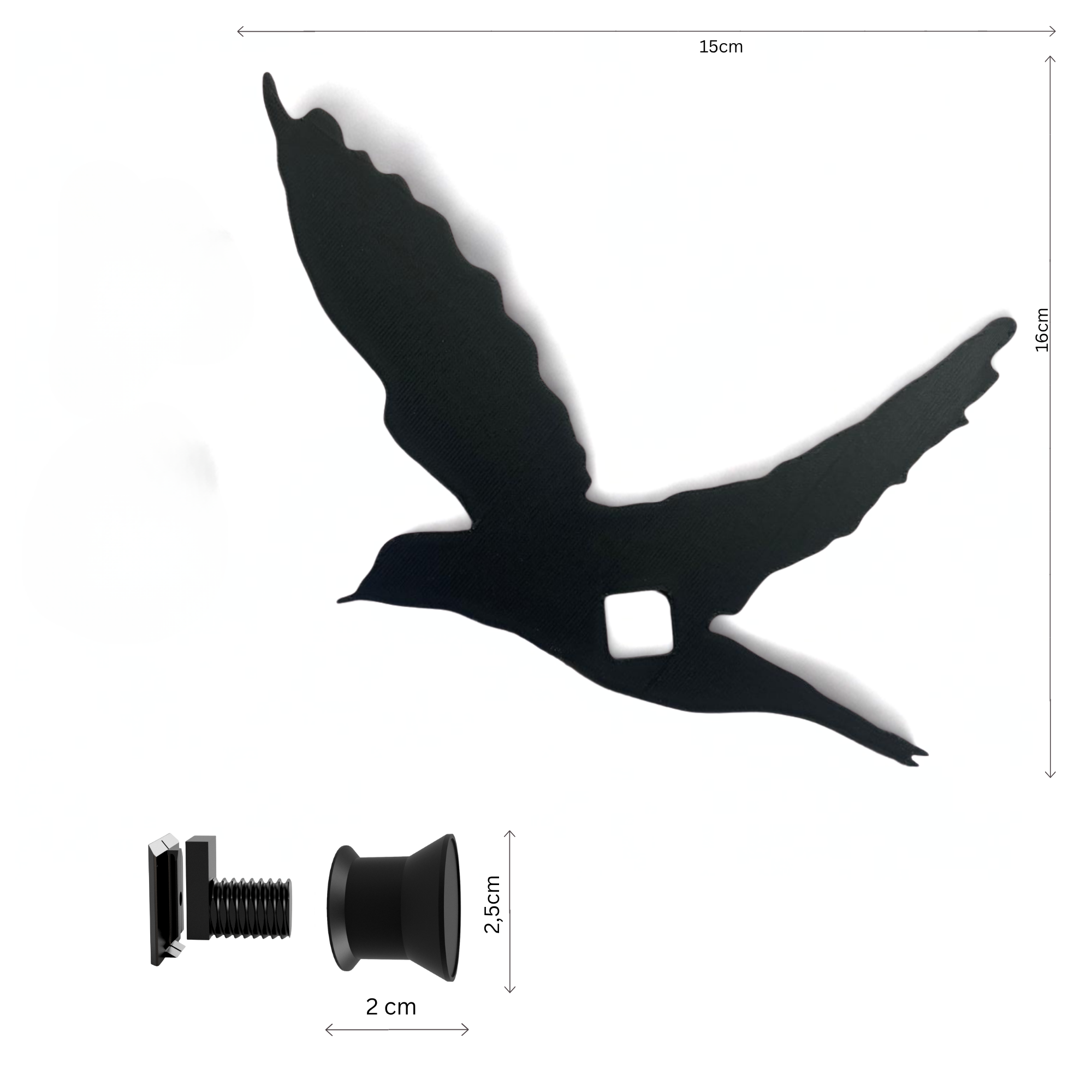 Bird coat hook for Acoustic Panels - Installation type: Wall Clip