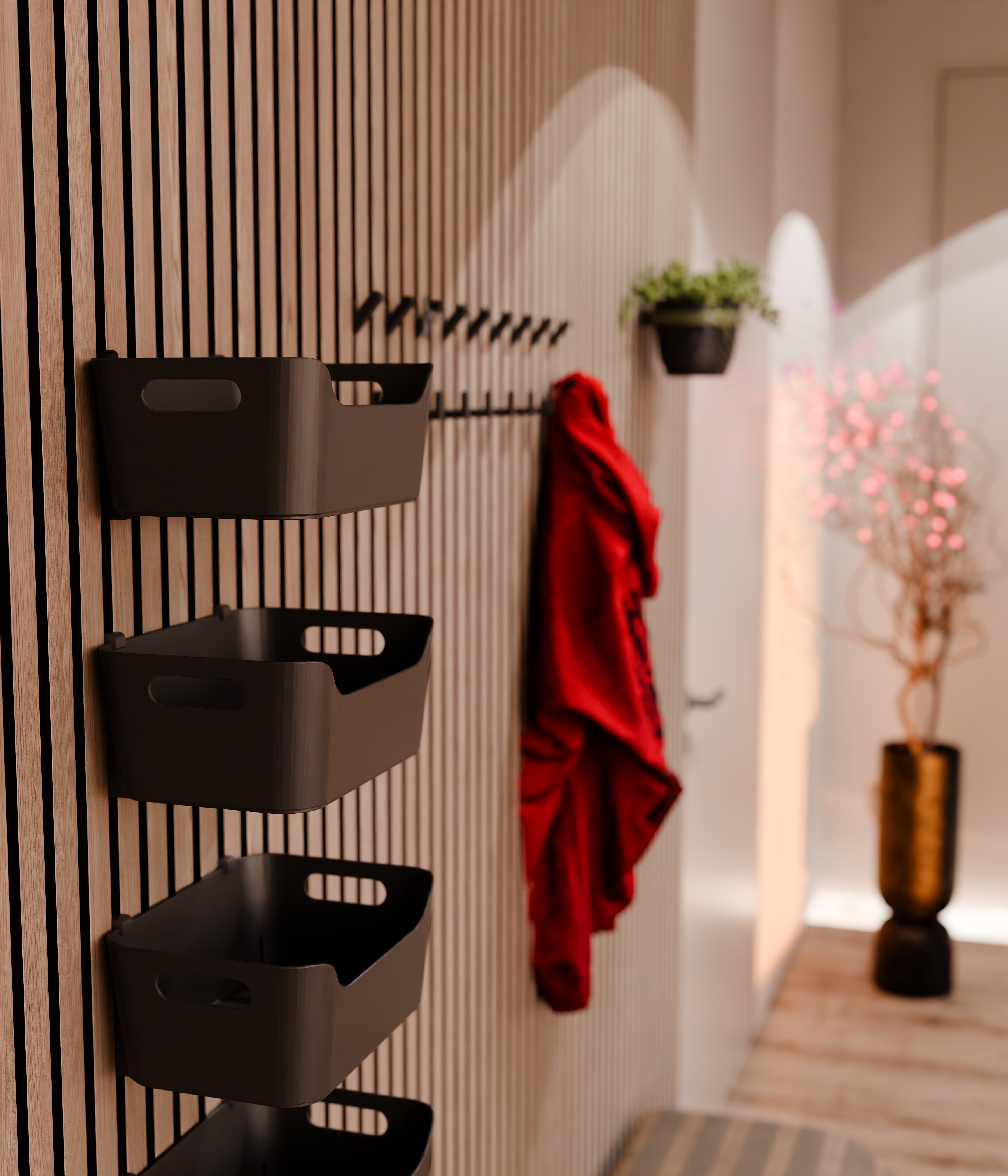 Acoustic Panel Brackets for IKEA UPPDATERA Organizer - Installation method: Wall Clip (D)