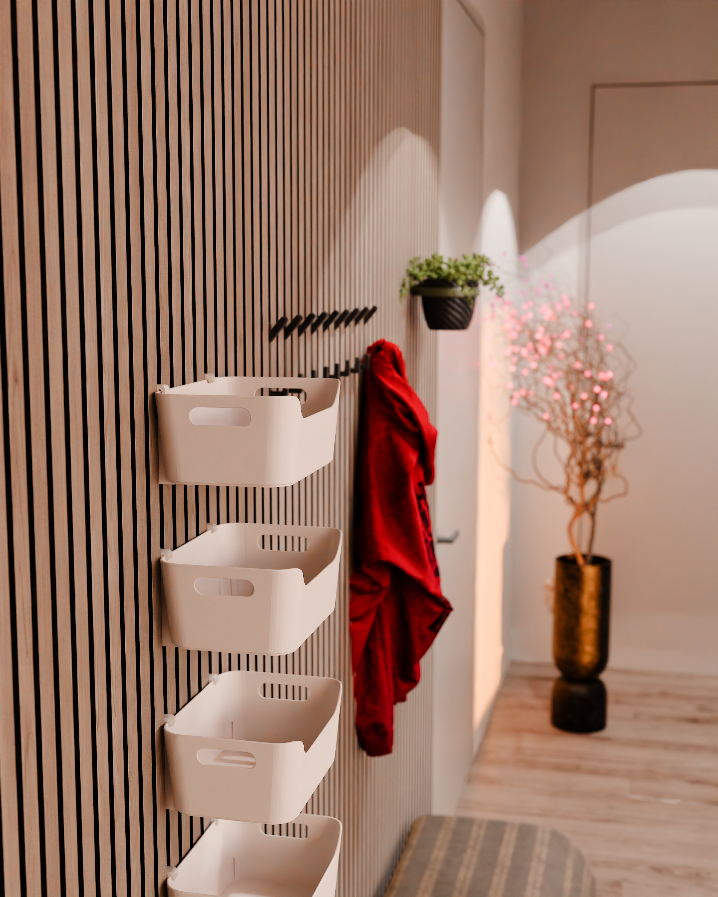 Acoustic Panel Brackets for IKEA UPPDATERA Organizer - Installation method: Wall Clip (D)