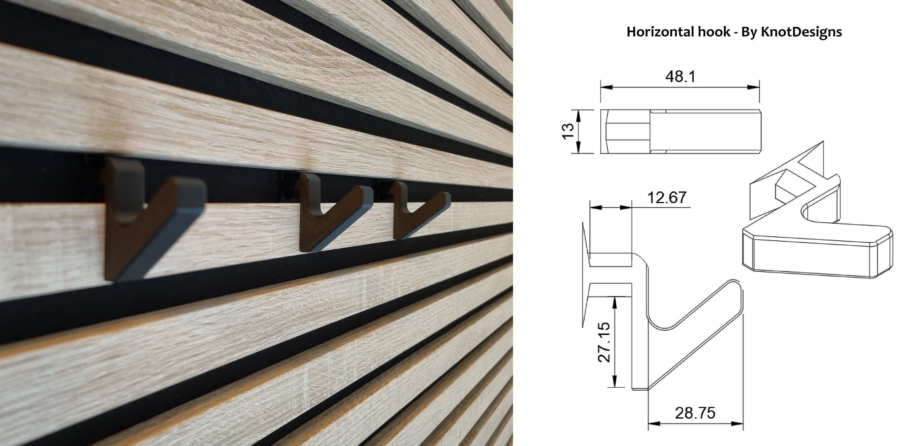 Hook for Horizontal Acoustic Panels - Installation Type: Wall Clip