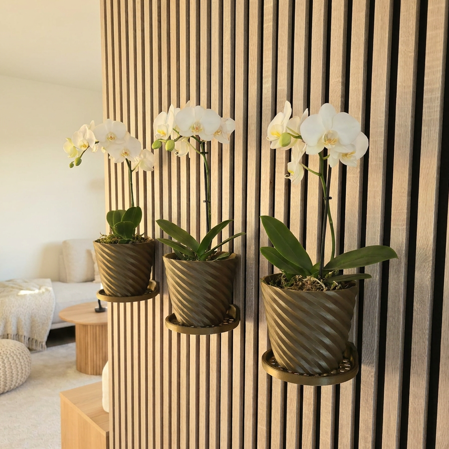 Round Tray/Shelf for Acoustic Panels - Installation type: Wall Clip