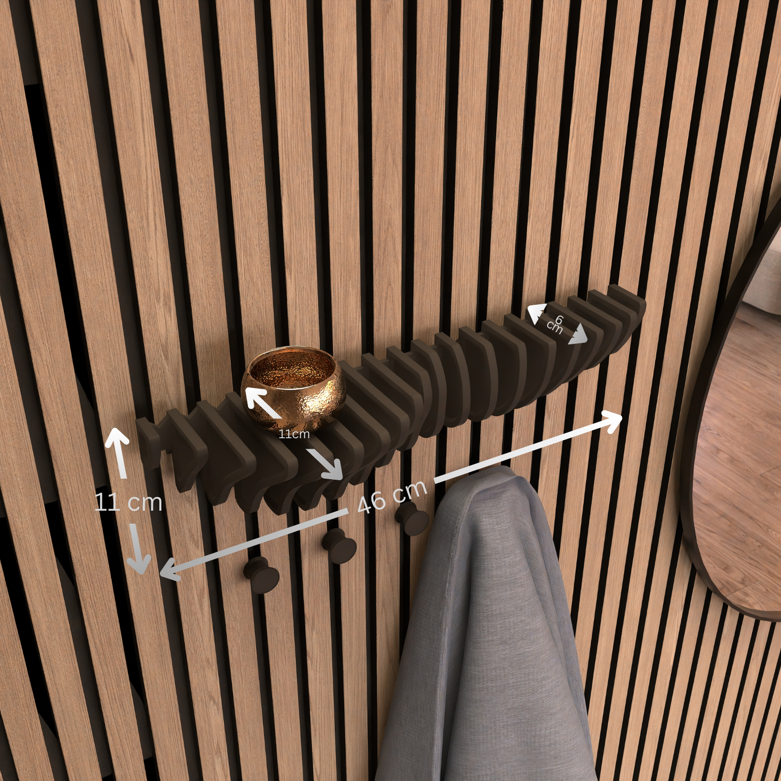 NEW! Design shelf for acoustic panels - Installation type: Wall Clip