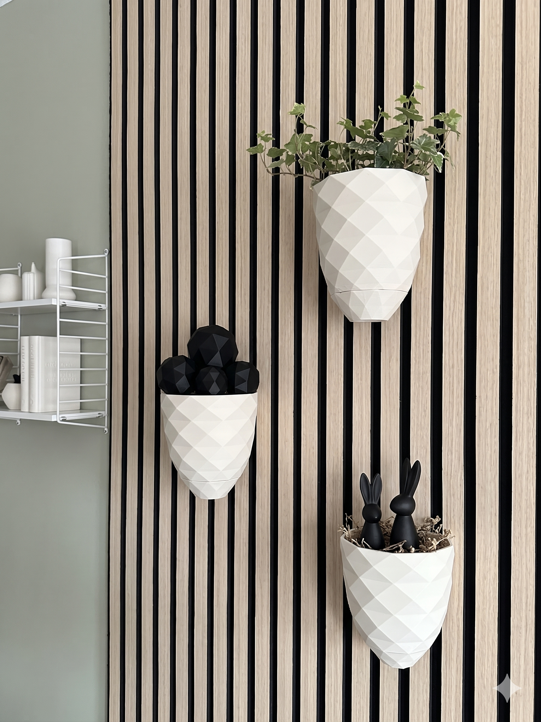 Plant vase for acoustic panels