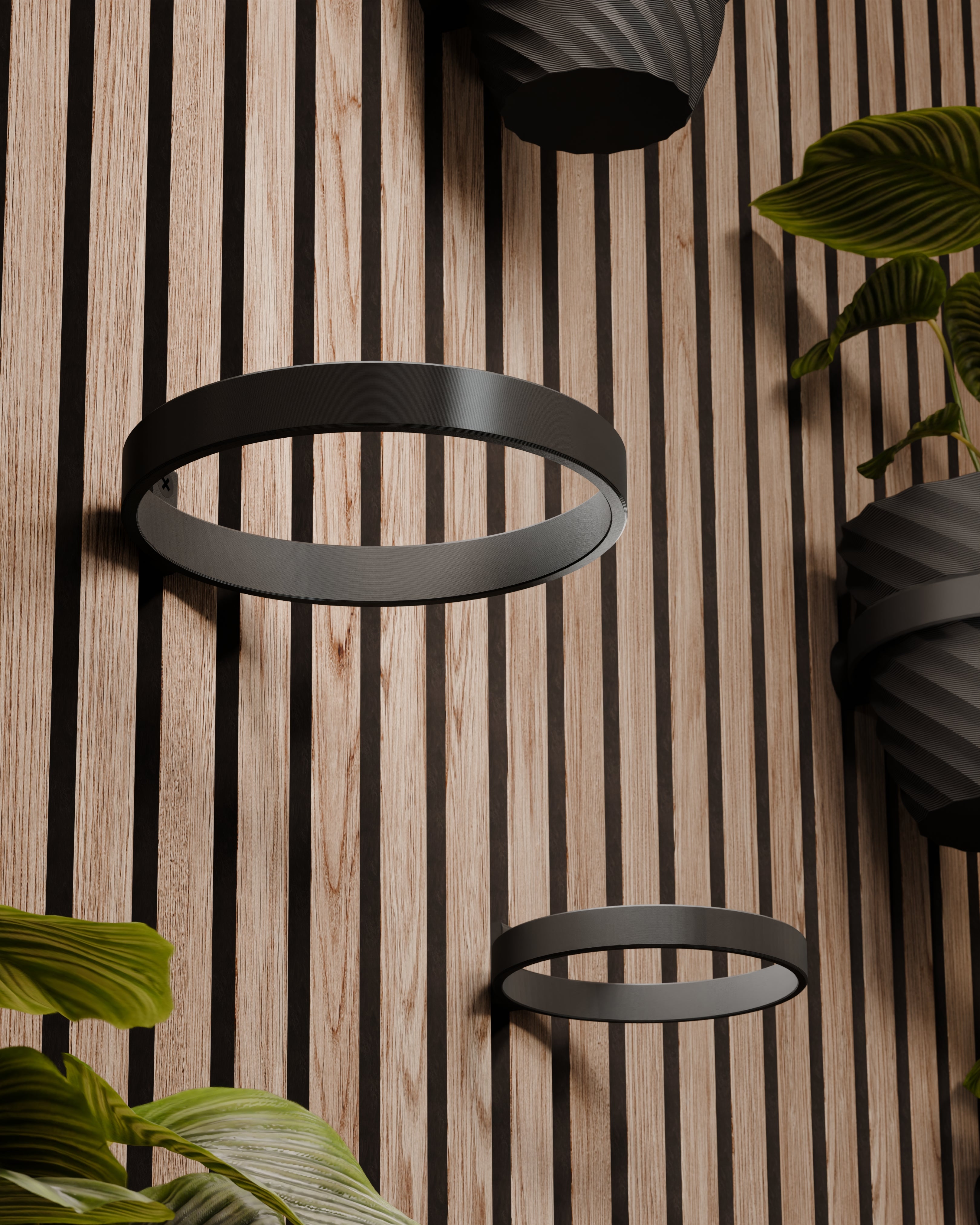 Plantenhouder/ring voor akoestische panelen - Installatietype: Schroef-in