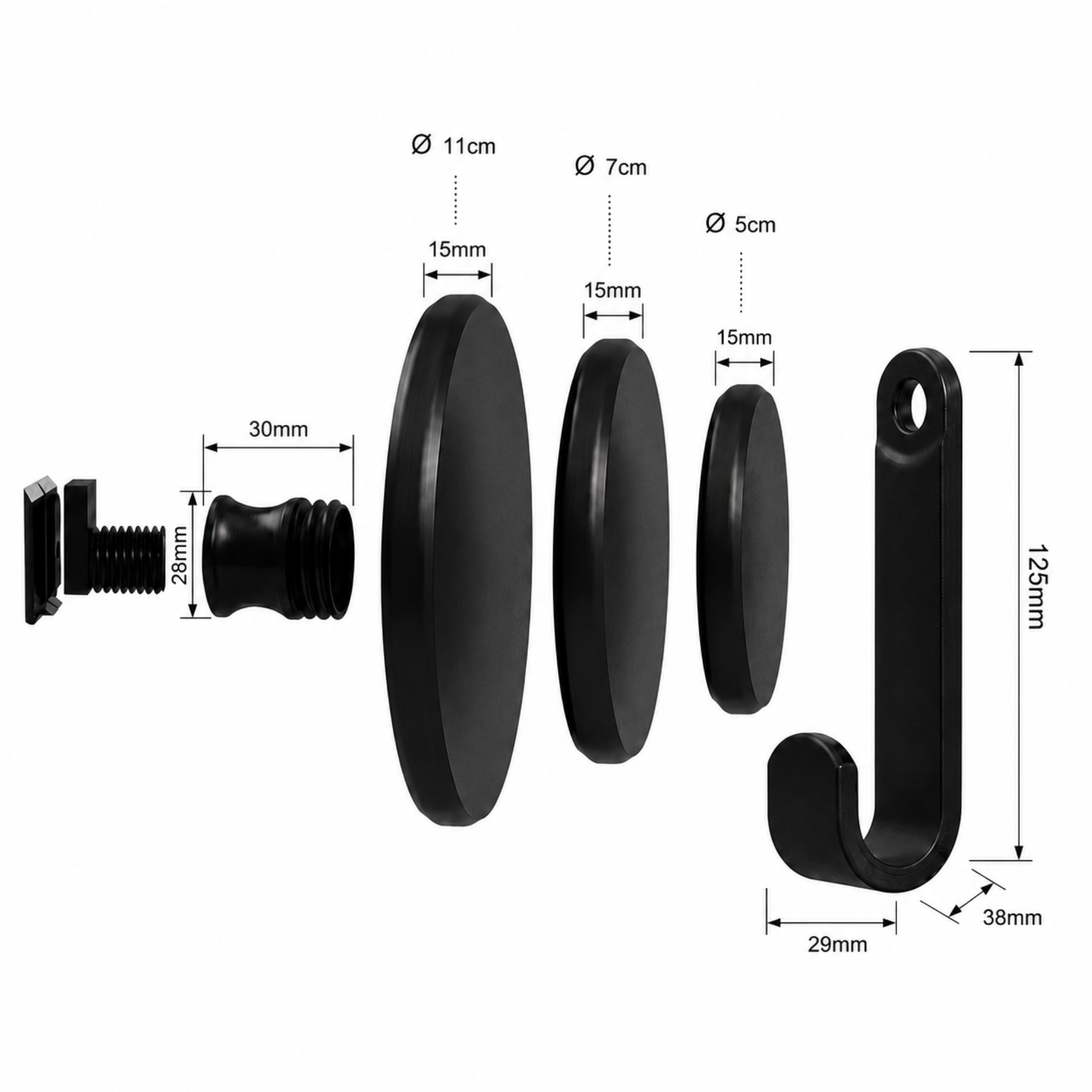 Ronde hanger/haak voor akoestische panelen - Installatietype: Muurclip