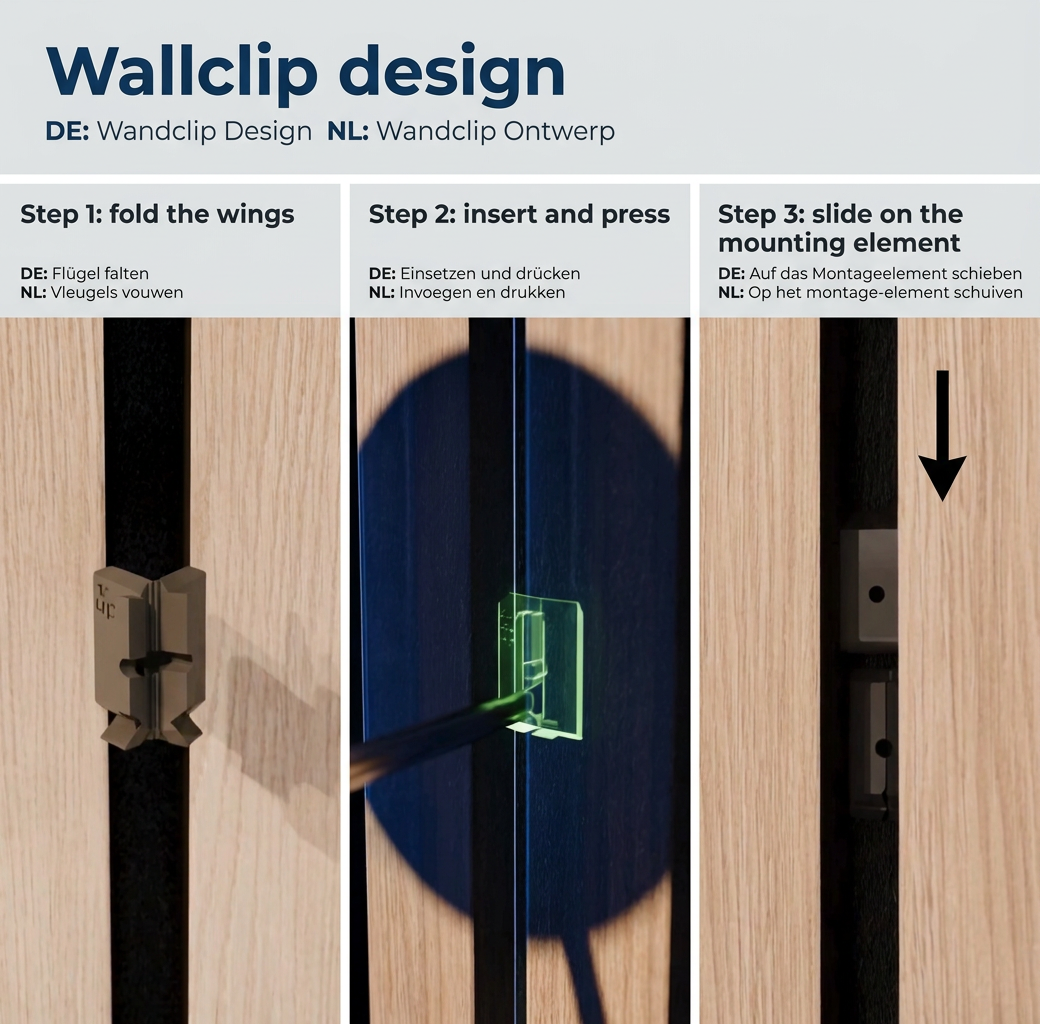 Round Tray/Shelf for Acoustic Panels - Installation type: Wall Clip