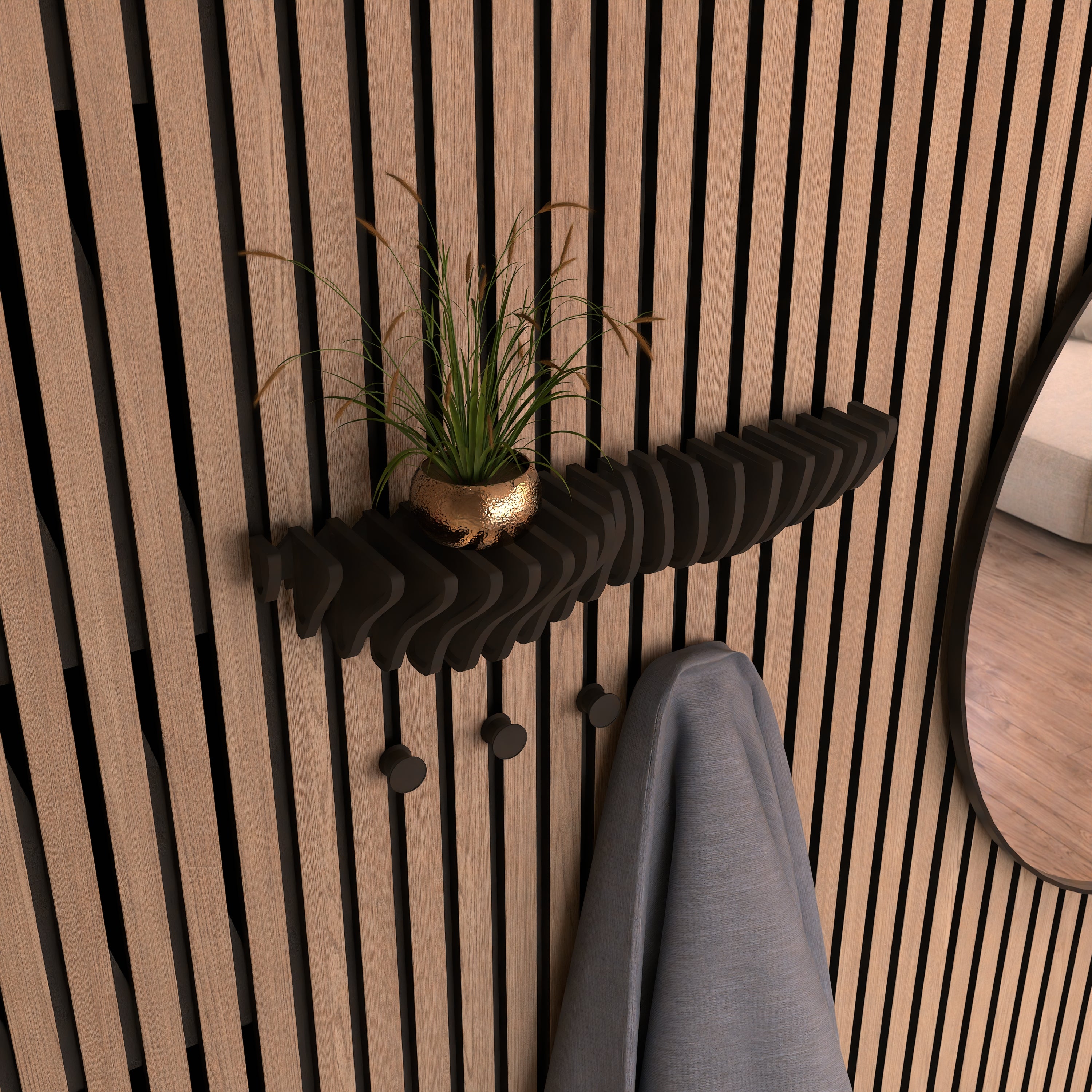 NEW! Design shelf for acoustic panels - Installation type: Wall Clip