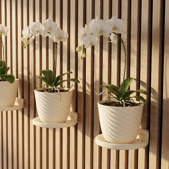 Round Tray/Shelf for Acoustic Panels - Installation type: Wall Clip