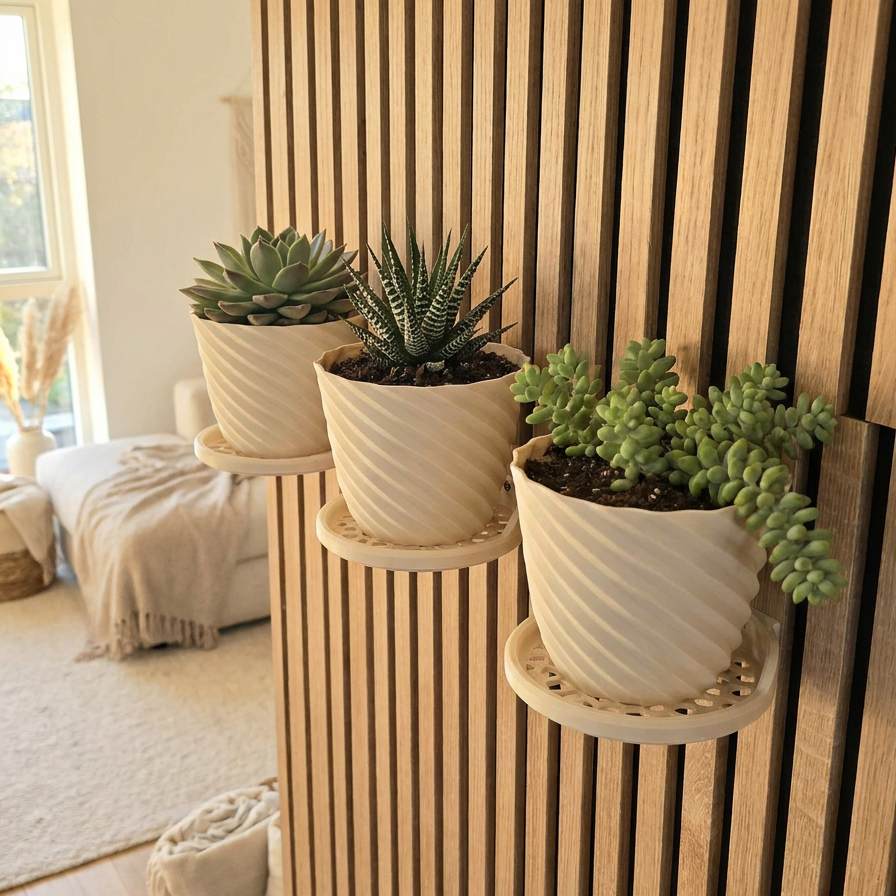 Round Tray/Shelf for Acoustic Panels - Installation type: Wall Clip