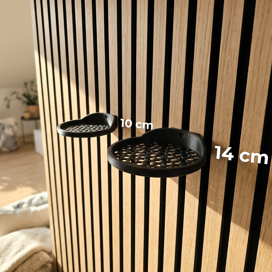 Round Tray/Shelf for Acoustic Panels - Installation type: Wall Clip